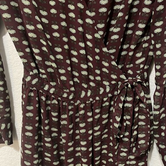 SCOTCH & SODA Atelier 4 Maroon Floral High-Low Wrap Dress, Size M - Picture 4 of 13